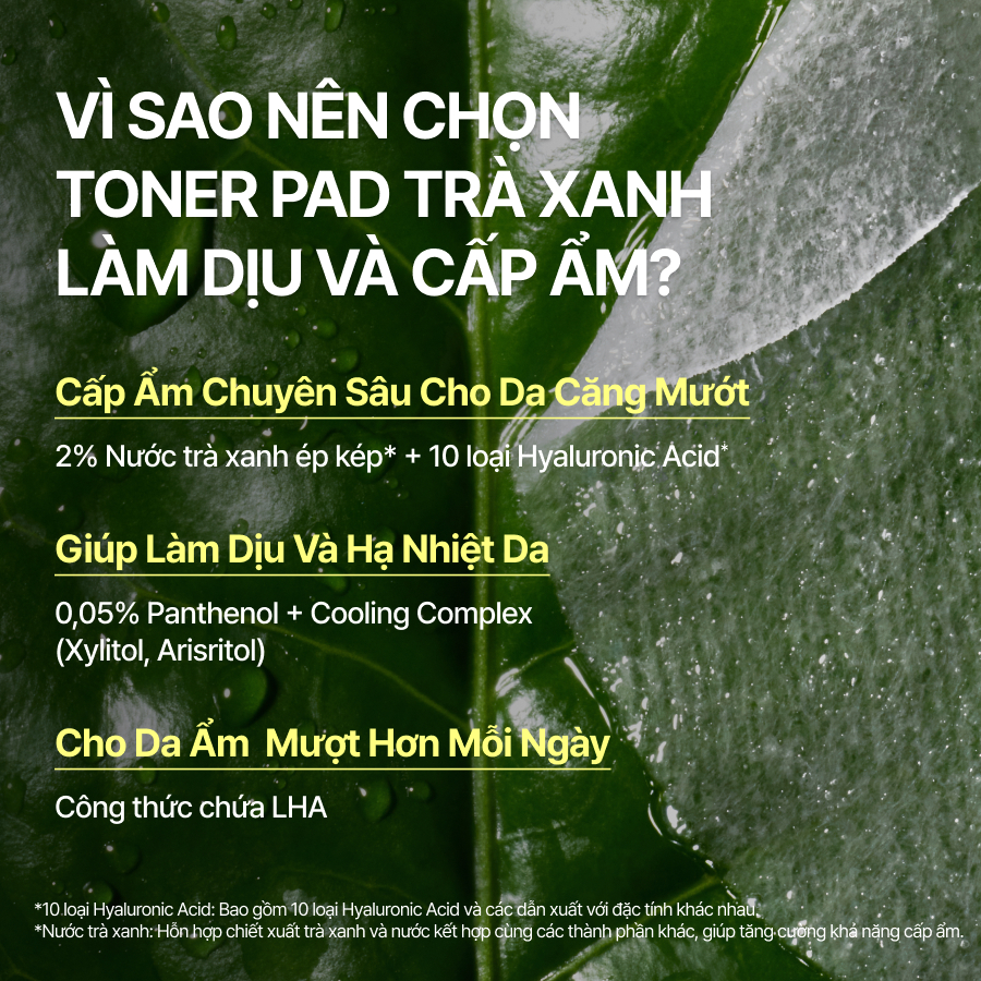 Toner Pad Panthenol trà xanh làm dịu và cấp ẩm INNISFREE Green Tea Panthenol Calming Toner Pads