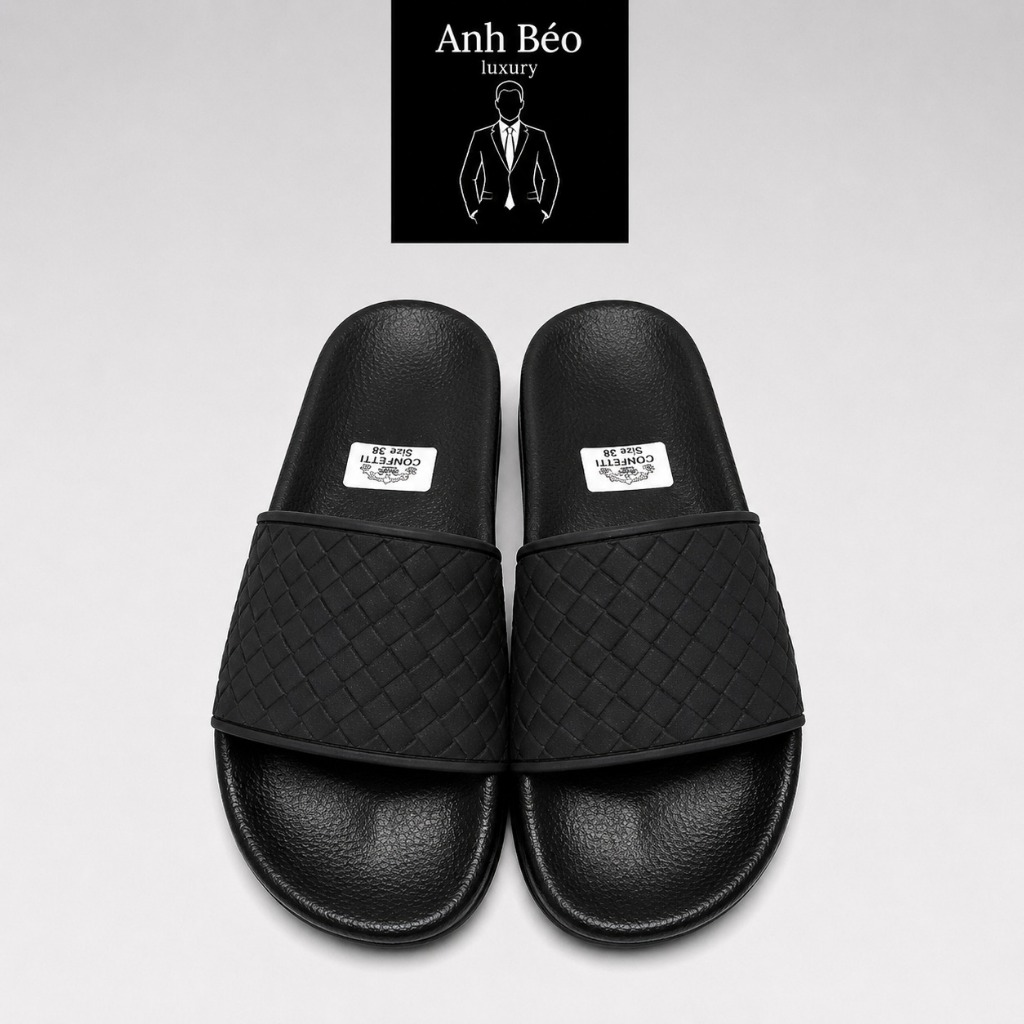 Dép Nam quai ngang - Quai Dép Dập Cao tầng - Đế Tăng Chiều Cao PU Chào Mừng 2026 Size 36-44