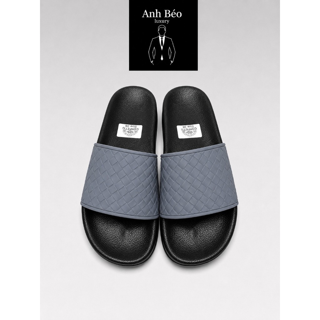 Dép Nam quai ngang - Quai Dép Dập Cao tầng - Đế Tăng Chiều Cao PU Chào Mừng 2026 Size 36-44