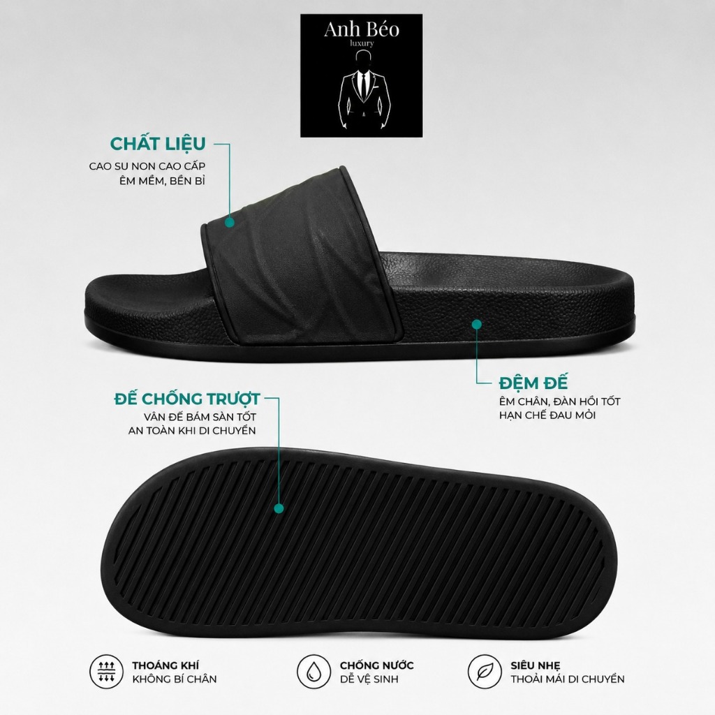 Dép quai ngang nam quai hoạ tiết mới mẻ , Dép Bản Mới Nhất Đủ Size 36-44