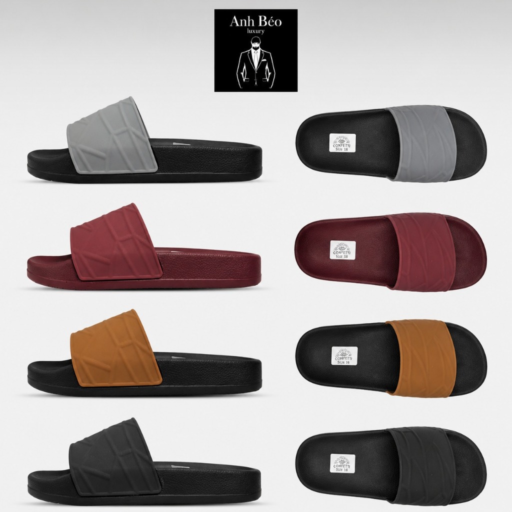 Dép quai ngang nam quai hoạ tiết mới mẻ , Dép Bản Mới Nhất Đủ Size 36-44