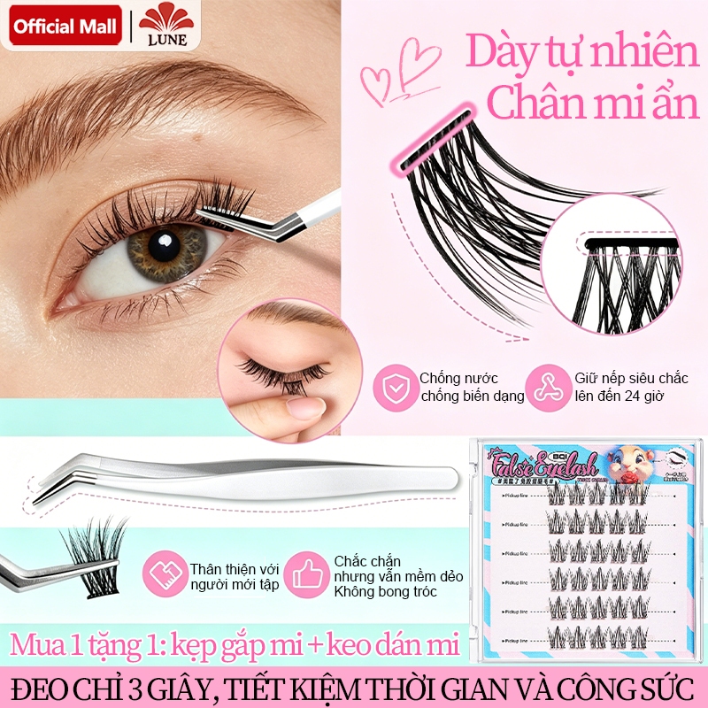 Lông Mi Giả Không Cần Keo Dễ Đeo, Tự Nhiên Không Nặng Mắt, 5 Kiểu Mi, Mềm Mại Tự Nhiên, Kháng Khuẩn, Có Thể Tái Sử Dụng