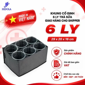 Khung cố định 6 ly trà sữa giao hàng cho shipper