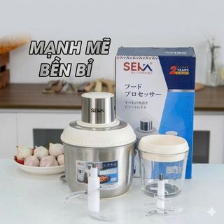 (Xả Kho) Máy Xay Thịt, Chà Bông - Ruốc, Rau Củ, Ngũ Cốc Đa Năng SEKA SK2287 Cối Inox - Thủy Tinh-  Bền Bỉ - BH 12 Tháng
