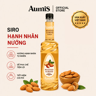Siro Syrup Hạnh Nhân Nướng Aumis 750ml – Hương Hạnh Nhân Dùng Pha Chế Cafe, Trà Sữa Cho Tiệm Nước