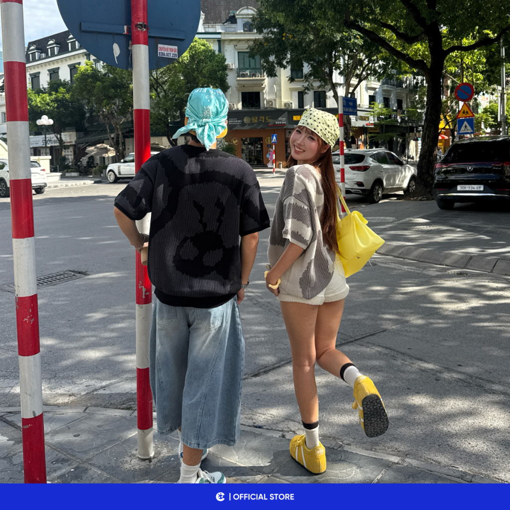 Áo thun len nam nữ ngắn tay Local Brand Chính Hãng City Cycle Áo thun Len Excited