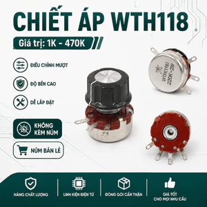 Chiết áp, biến trở WTH118 2W giá trị 1K - 470K chất lượng cao