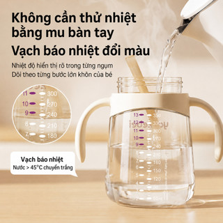 Youkebei Cốc Tập Uống PPSU Cho Bé – Ống Hút Trọng Lực 360°, Chống Sặc, Không Rò Rỉ, Mở Nắp 1 Chạm