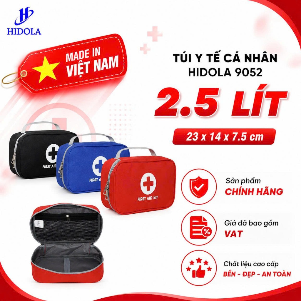 Túi Y Tế Cá Nhân Sơ Cấp Cứu 9052 – Túi Đựng Thuốc Gia Đình, Túi Sơ Cứu Mini Gọn Nhẹ, Chống Thấm Nước