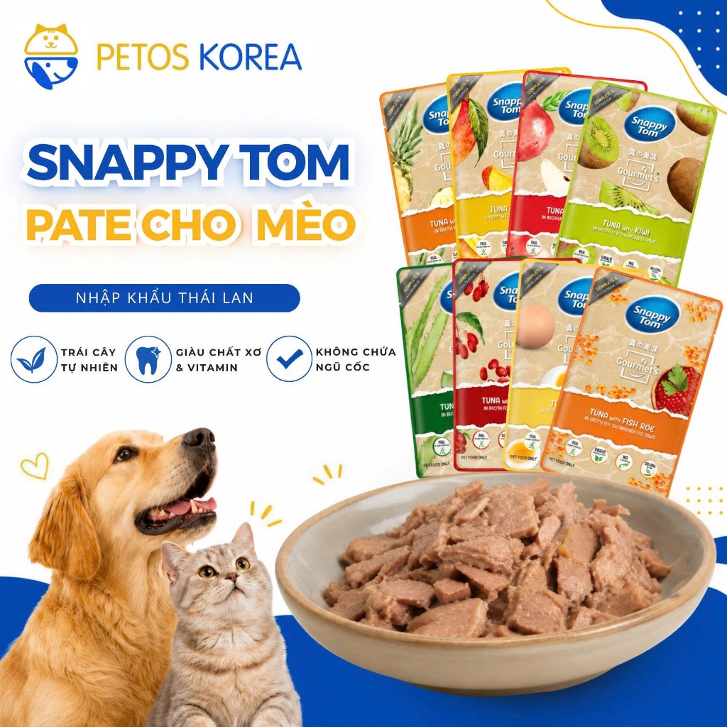 [COMBO 12-24GÓI]Pate Snappy Tom Trái Cây 70g hộp 24gói cho mèo cá ngừ kết hợp trái cây hỗ trợ tiêu hóa