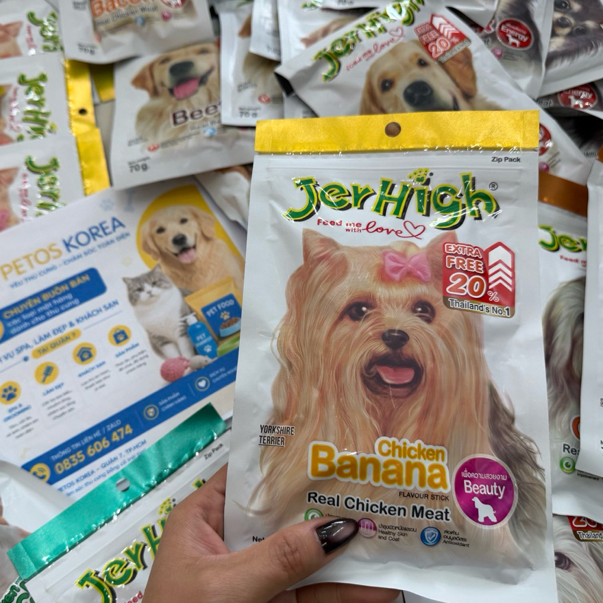 Bánh Thưởng Que Mềm Cho Chó JerHigh 70g Snack Thưởng Cho Chó Mọi Lứa Tuổi Giàu Vitamin Và Khoáng Chất