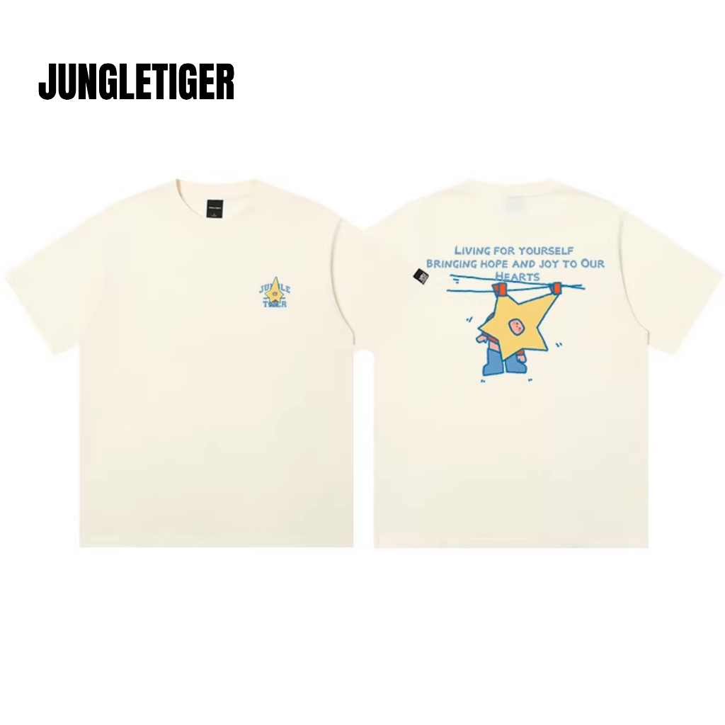 Áo thun nữ ngôi sao local brand JUNGLETIGER, áo thun tay ngắn form rộng nam nữ cotton 250gsm