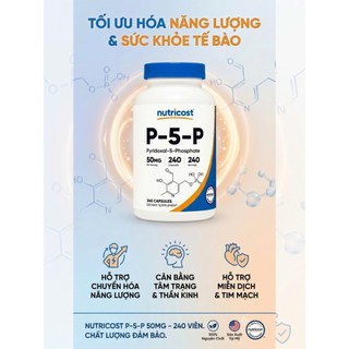 Nutricost- Viên uống Vitamin P-5-P - 50mg - Hộp 240 viên
