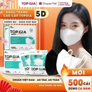 Thùng 500c/300c khẩu trang 5D Top Gia an toàn, kháng khuẩn, chống tia UV và ngăn ngừa bụi mịn