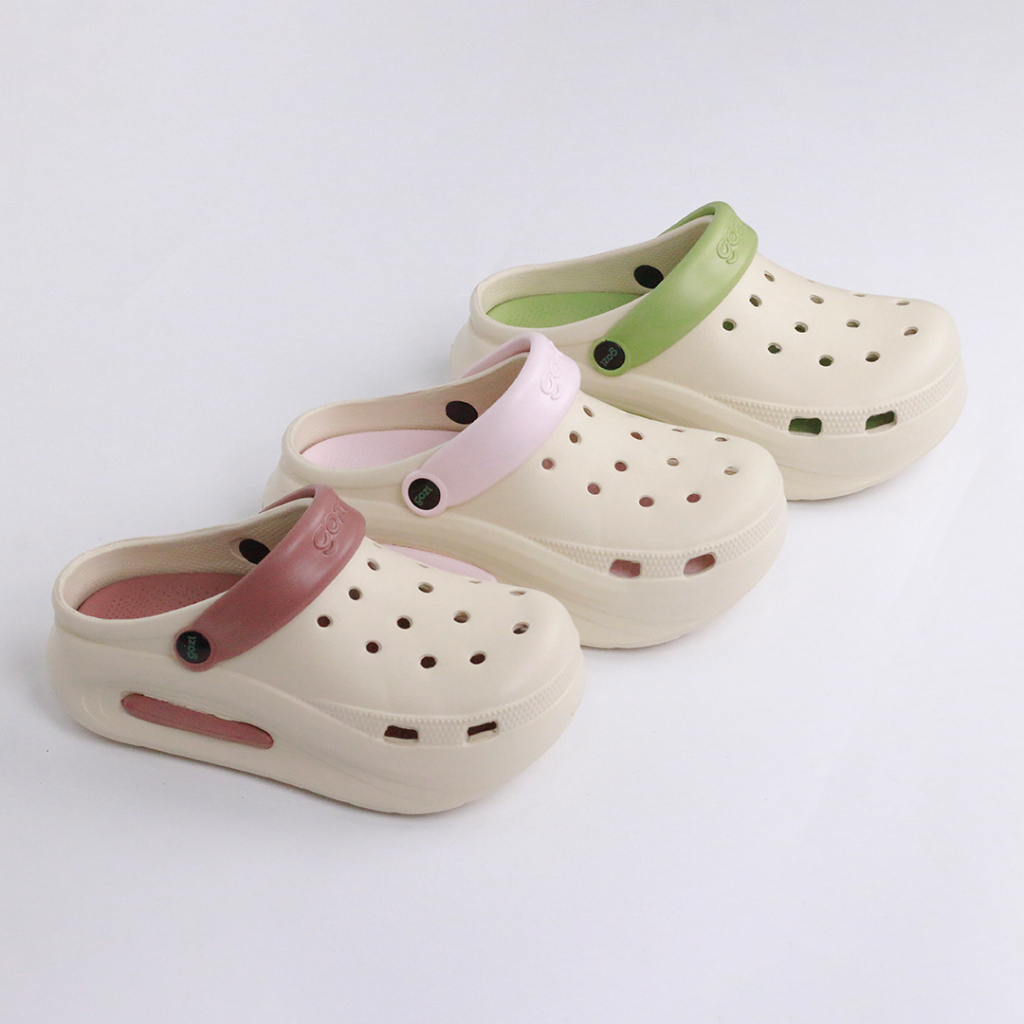 Dép Sục Nữ GOZI - GZ6023, Đế Cao 4cm, Kèm Charm Dễ Thương, Mix 2 Màu
