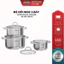 Bộ Nồi Inox 3 Đáy Sunhouse SHG361 - Hàng Chính Hãng, Bắt Từ Tốt, Vung Kính Cường Lực