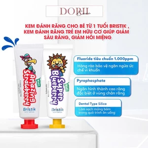 REDROOT Kem Đánh Răng Cho Bé Bristik Hữu Cơ Hàn Quốc Ngăn Ngừa Sâu Răng Dùng Cho Bé Từ 1 Tuổi tặng khăn giấy