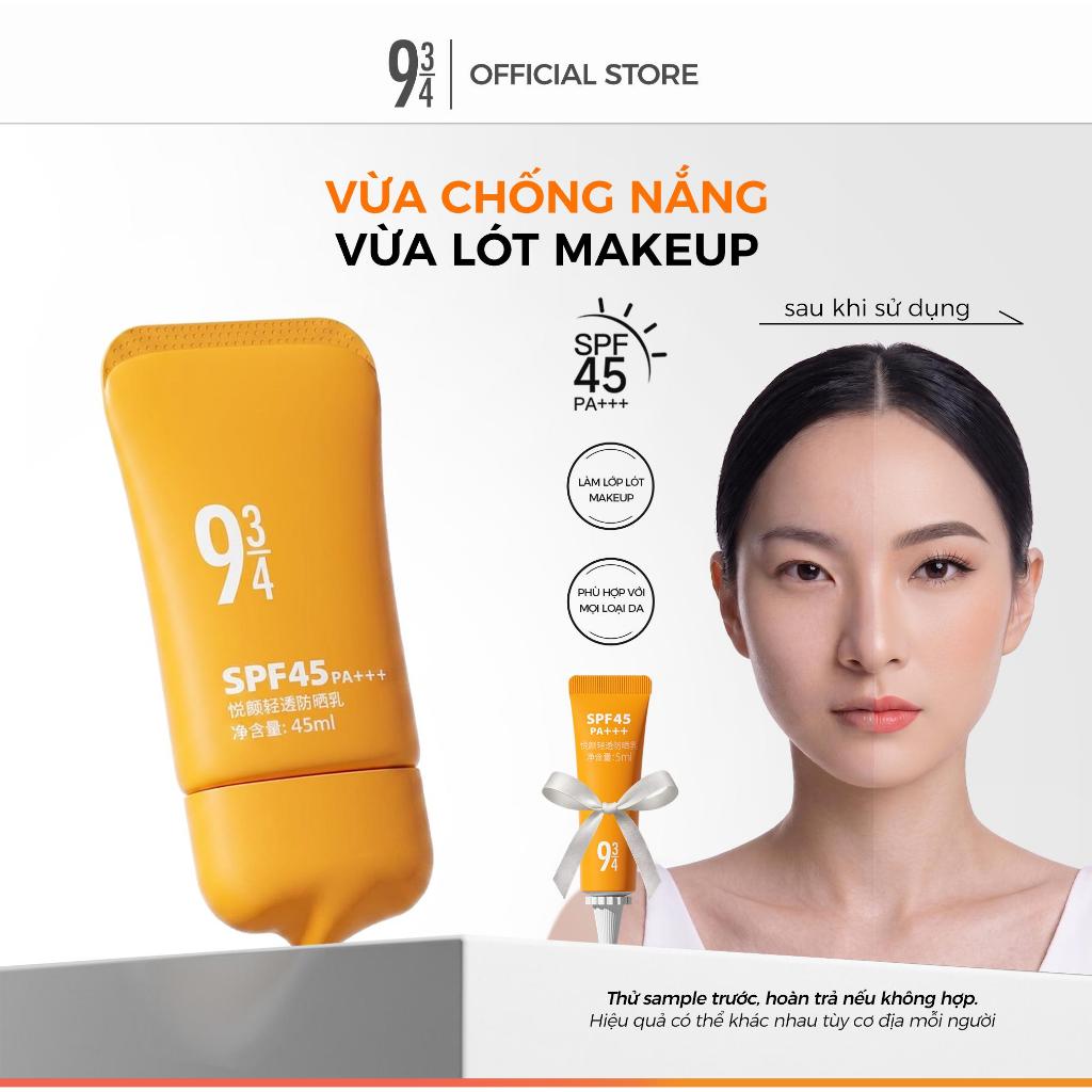 Kem Chống Nắng 934 Mỏng Nhẹ Kiêm Lớp Lót Makeup Phù Hợp Cho Da Khô Da Nhạy Cảm SPF45 PA+++ 45ml