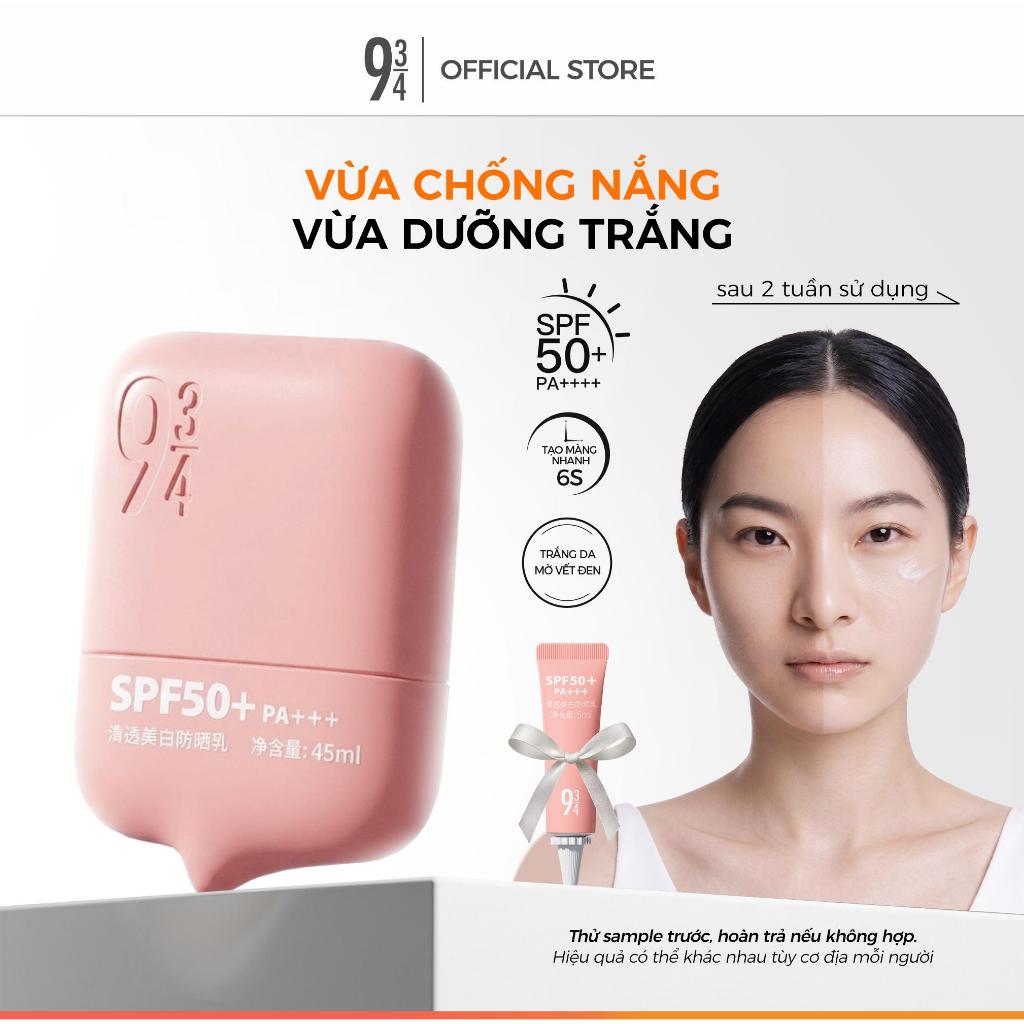 Kem Chống Nắng 934 Có Dưỡng Trắng Mỏng Nhẹ Phù Hợp Mọi Loại Da SPF50+ PA+++ 45ml