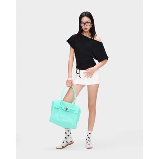 Áo thun kiểu EAGER lệch vai tay cánh dơi có nơ cột eo MANISO TOP