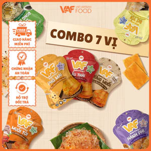 Combo 7 Gói Bánh Tráng VAF 27gr Rong Biển, Lẩu Thái, Phô Mai, Trứng Muối, Hành Phi, Bơ Tỏi, Muối Tỏi