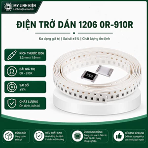 Điện trở dán 1206 0R-910R dây 100c chất lượng cao