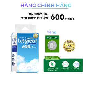 Khăn Giấy Lụa Treo Tường LET-GREEN 600 Tờ - Bột Giấy Nguyên Thủy - Mềm Mại Bền Dai