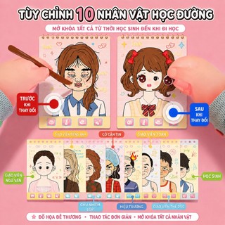 Sách cào tranh sticker ‘biến hình cô giáo chủ nhiệm’, tranh dán công chúa hoạt hình, đồ chơi giáo dục trí tuệ cho bé gái