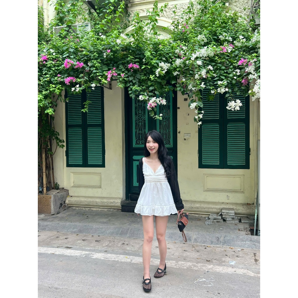 Momo Top (TSW) Áo đũi tơ 2 dây xếp ly ngực Nữ the.sweaterweather