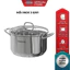 Nồi Inox 3 đáy Sunhouse SHG301 - 16/20/24/28cm - Dùng cho mọi loại bếp - Đáy 3 lớp - Hàng chính hãng