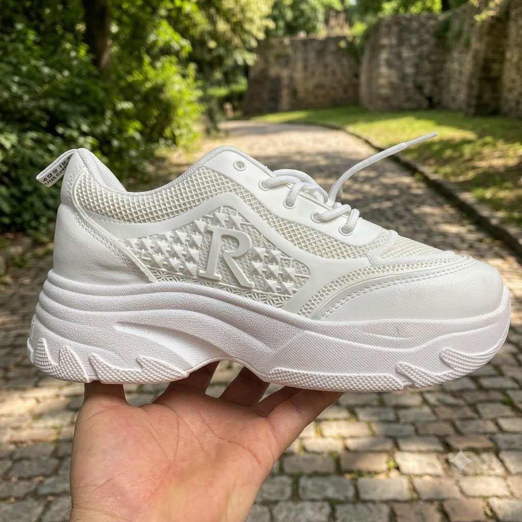 Giày Sneaker Nữ Đế Tăng Chiều Cao,Họa Tiết Vải Jean Bền Đẹp, Thiết Kế Sành Điệu, Phù Hợp Đi Học, Đi Làm, Đi Chơi