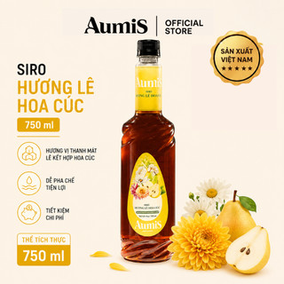 Siro Syrup Lê Hoa Cúc Aumis 750ml – Hương Thơm Dịu, Nguyên Liệu Pha Chế Trà Sữa Cho Quán Cafe