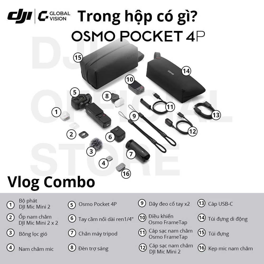 (Siêu phẩm mới) DJI Osmo Pocket 4P Camera Vlog 4K | CMOS 1-inch (DJI OP 4P)