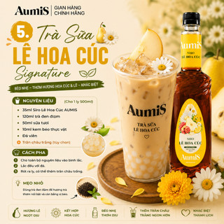 Siro Syrup Lê Hoa Cúc Aumis 750ml – Hương Thơm Dịu, Nguyên Liệu Pha Chế Trà Sữa Cho Quán Cafe