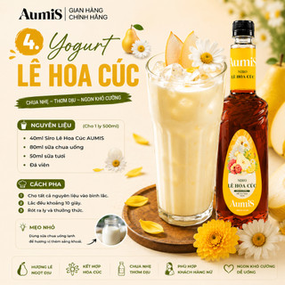 Siro Syrup Lê Hoa Cúc Aumis 750ml – Hương Thơm Dịu, Nguyên Liệu Pha Chế Trà Sữa Cho Quán Cafe