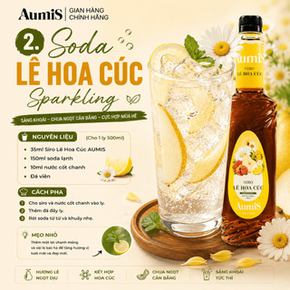 Siro Syrup Lê Hoa Cúc Aumis 750ml – Hương Thơm Dịu, Nguyên Liệu Pha Chế Trà Sữa Cho Quán Cafe