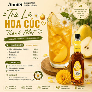 Siro Syrup Lê Hoa Cúc Aumis 750ml – Hương Thơm Dịu, Nguyên Liệu Pha Chế Trà Sữa Cho Quán Cafe