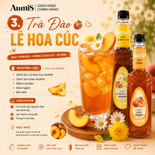 Siro Syrup Lê Hoa Cúc Aumis 750ml – Hương Thơm Dịu, Nguyên Liệu Pha Chế Trà Sữa Cho Quán Cafe