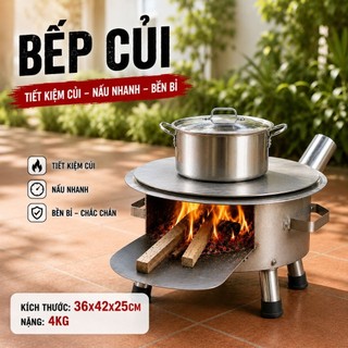 Bếp củi thông minh 35cm (Thép dày loại 1) -Đa năng, chống khói, bền bỉ, dễ vệ sinh