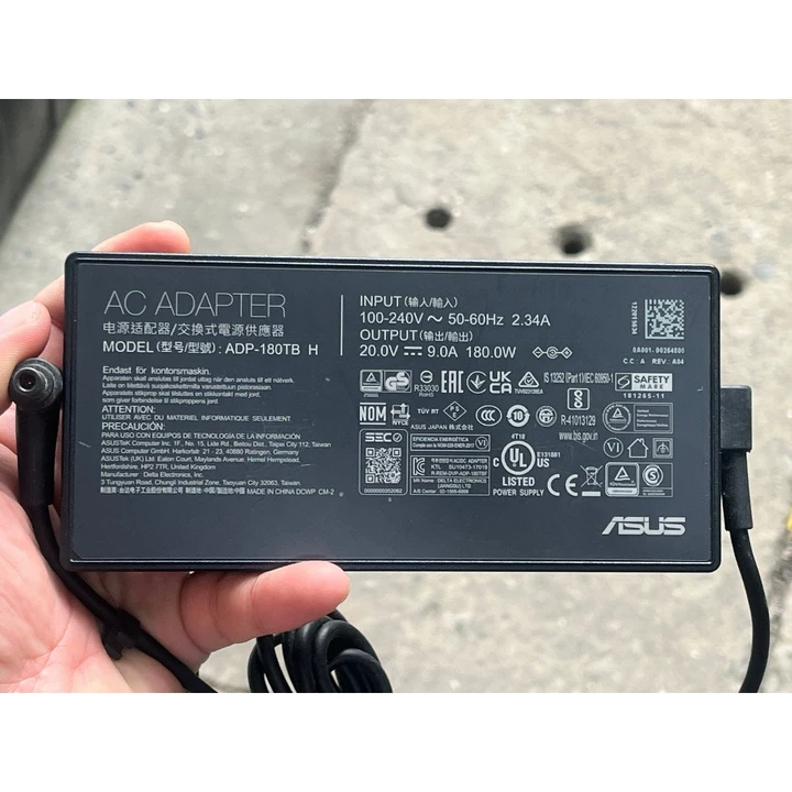 Bán sạc Laptop Asus Gaming Chân Kim , 180W ( 20V - 9A ) Hàng Cũ Zin Theo Máy , Chính Hãng