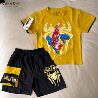 Đồ Bộ bé trai in spider man từ 13 - 27kg thun cotton mịn mát cao cấp - hãng YOKO