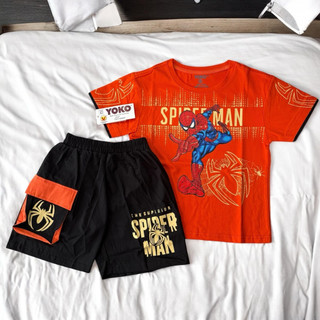 Set quần áo bé trai in spider man từ 13 - 27Kg thun cotton cao cấp - hãng YOKO