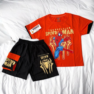Bộ quần áo bé trai spider man từ 13 - 27Kg -  thun cotton 4 chiều cao cấp thoáng mát - hãng YOKO