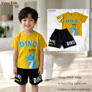 Bộ Quần Áo Khủng Long Thun Cotton 4 Chiều Cao Cấp Dành Cho Bé Trai từ 13 -27Kg - Hãng YOKO