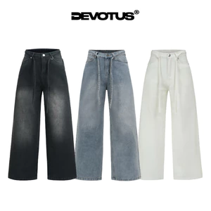 Quần Dài Jeans Devotus Form Ống Rộng Trùm Gót Chân Unisex - BASIC BAGGY WASHED JEANS