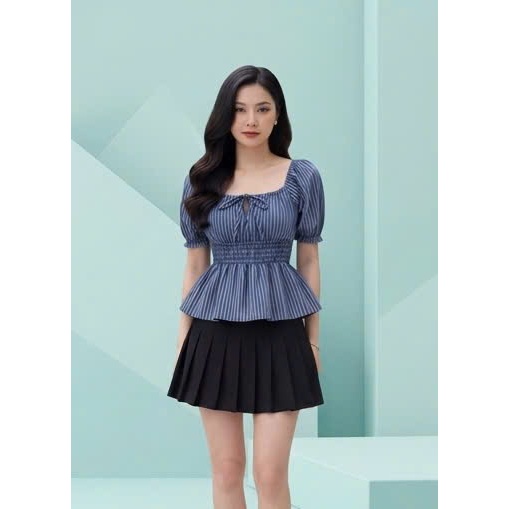 AO BABYDOLL SANG CHÁNH CHO NỮ CÔ VUỐNG SOC CARO TRÊ VAI TAY PHÔNG SIÊU ĐÁNG YÊU THỜI TRANG HOTTREND