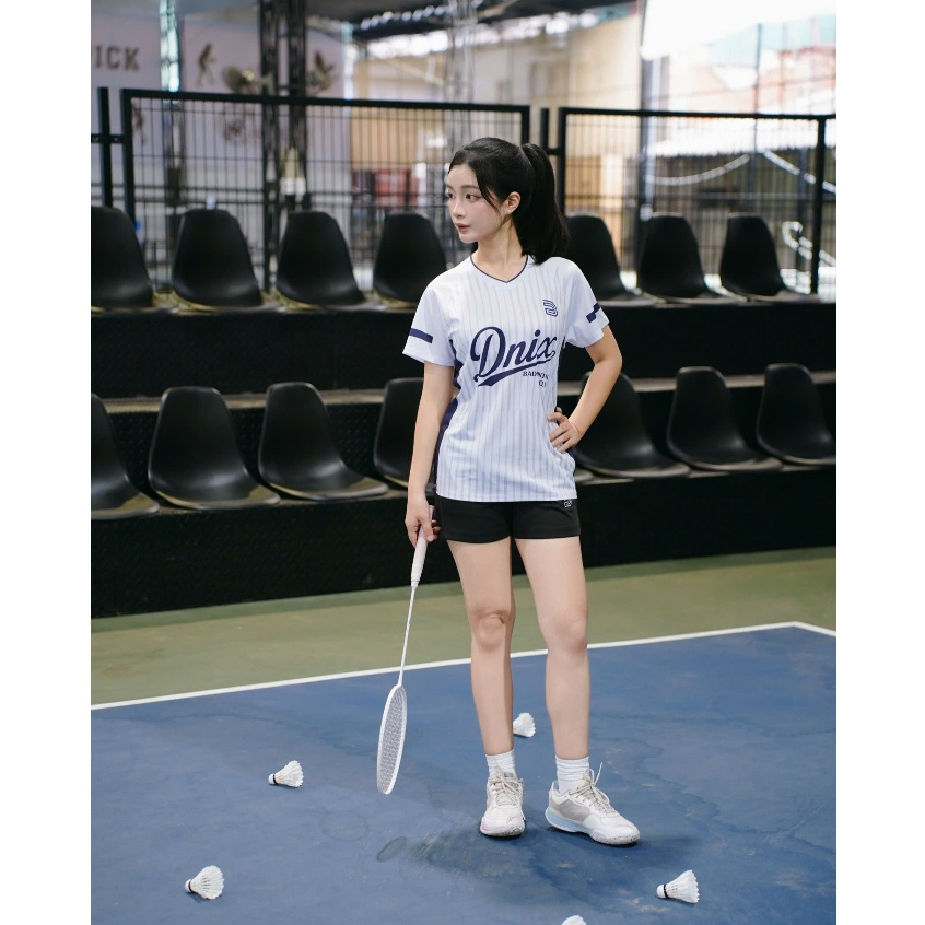 Áo cầu lông áo thể thao nữ phong cách jersey chính hãng thấm hút mồ hôi form ôm body co giãn cao cấp