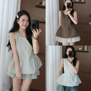 Kaylin Top (TSW) Áo thô gió sát nách dáng xòe buộc dây sau Nữ