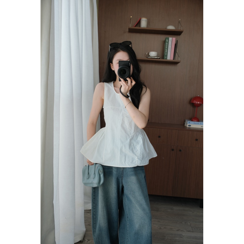 Kaylin Top (TSW) Áo thô gió sát nách dáng xòe buộc dây sau Nữ