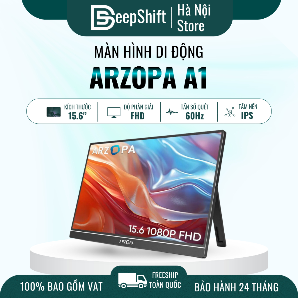Màn Hình Di Động ARZOPA A1 15.6" IPS FHD | HDR | Loa Kép | USB-C HDMI | Chính Hãng | Hỏa Tốc